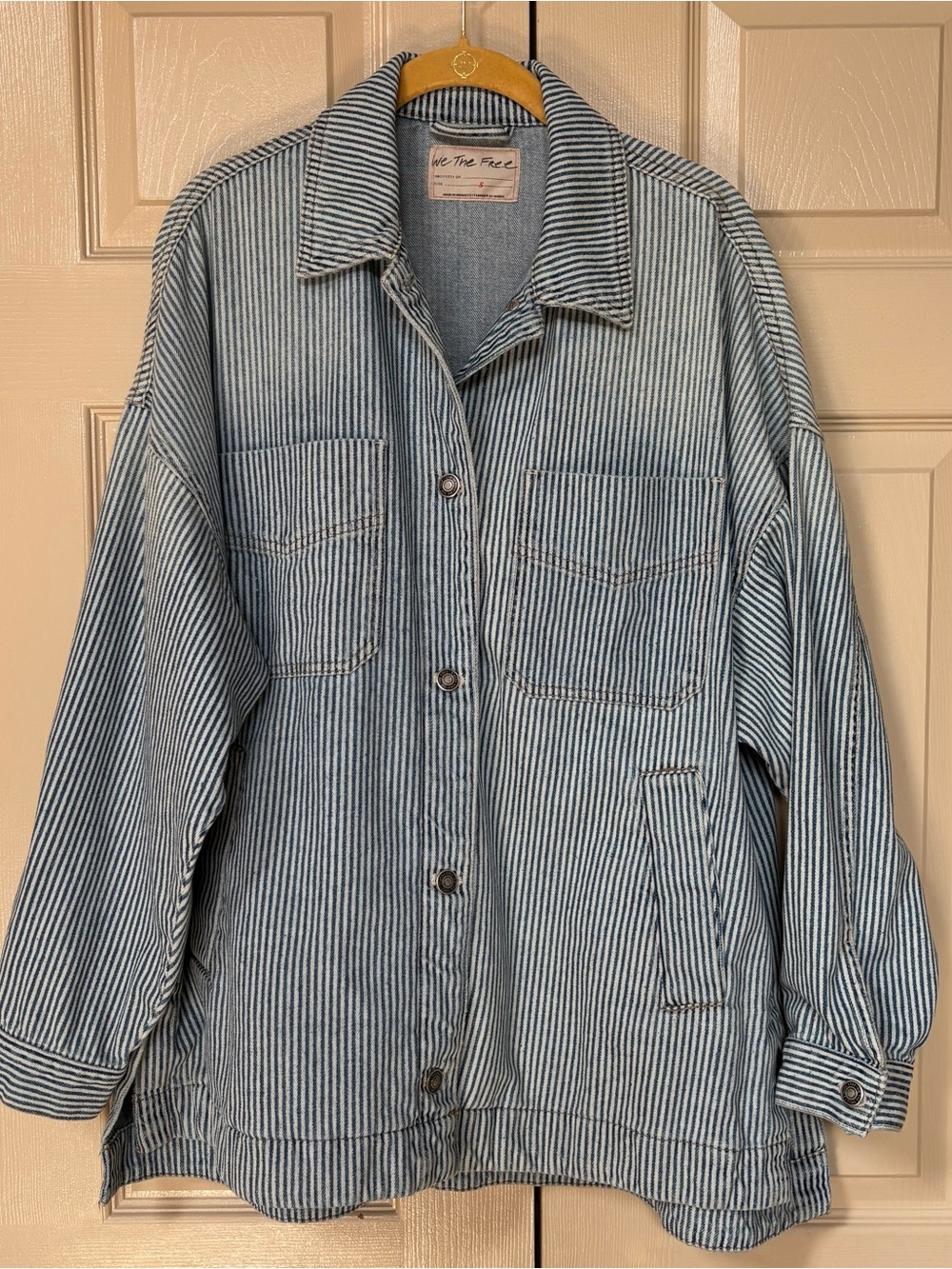 Free People Railroad Stripe Madison City Jacket Size S - Picture 2 of 5